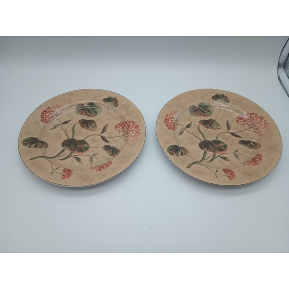 222 Fifth Asian Antique Salad Plates Set Of 2 Floral - Picture 1 of 7